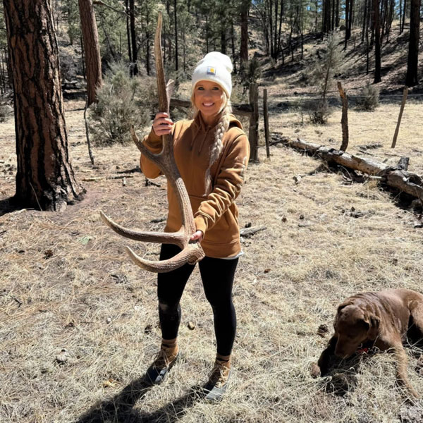 Carrying a naturally shed antler