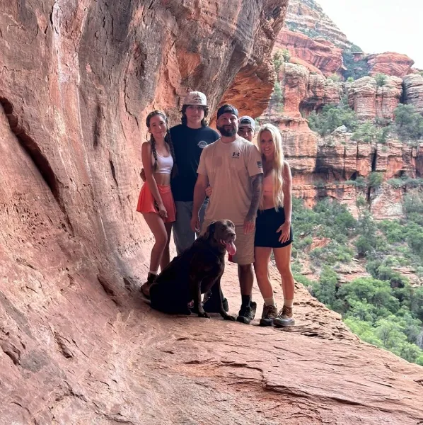 Hunter Schmidt with his family