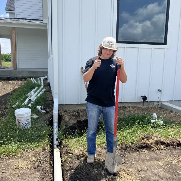 Hunter Schmidt working outdoors